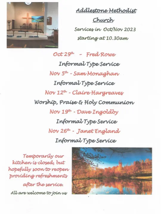 Sunday Services &ndash; November 2023