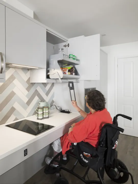 I-Move Pull Down Baskets Allow Sheila to Access To