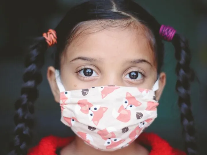 Girl, child, face mask