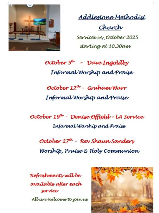 Sunday Services Oct 2025