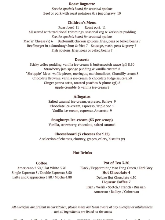 Sunday Menu – Autumn Winter 2025 Page 2