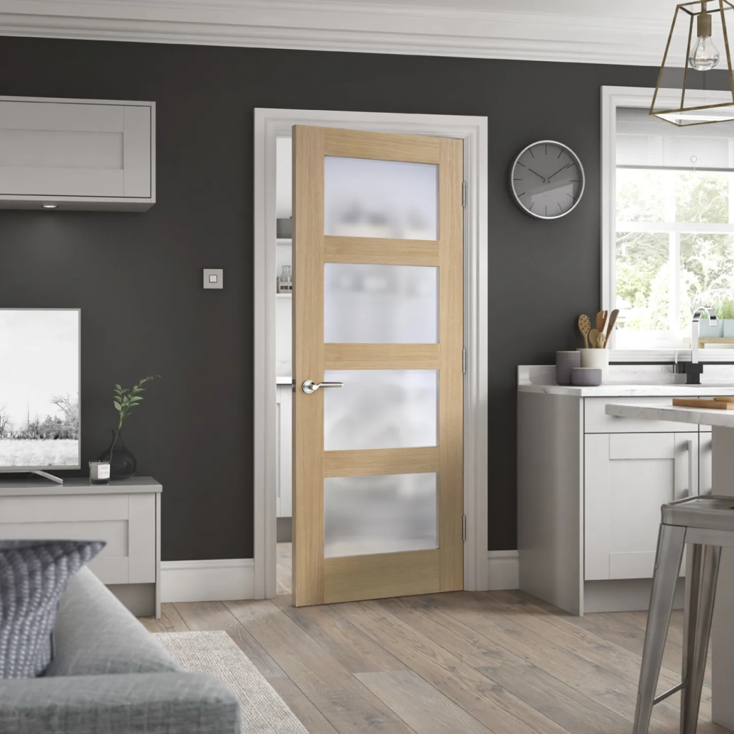 Oak Shaker Glazed 4L Frosted LifeStyle