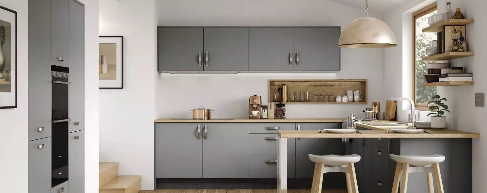 Alku Modern Matt Grey U-Shaped