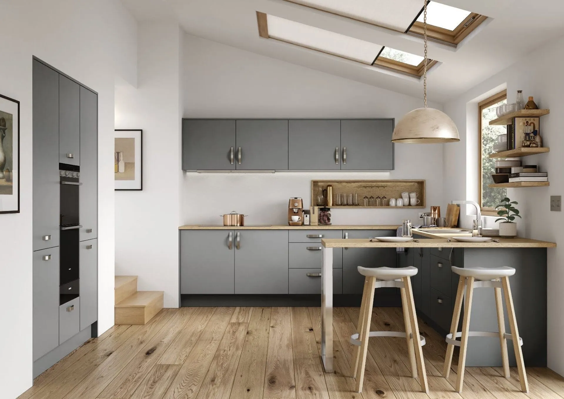 Alku Modern Matt Grey U-Shaped