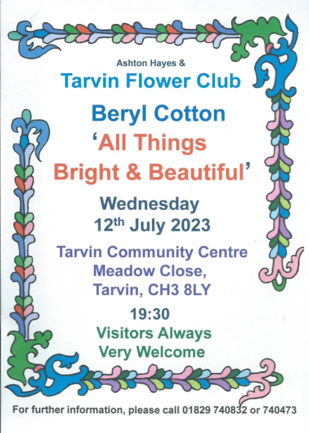 Flower Club Meeting Poster July 2023 PhotoScan