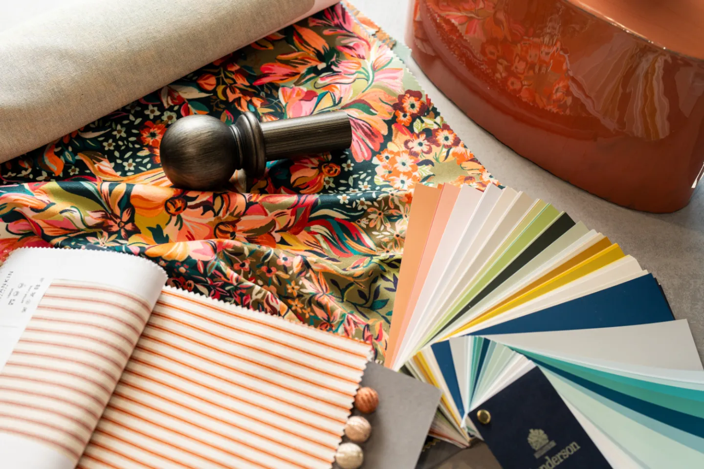 A display of designer fabrics