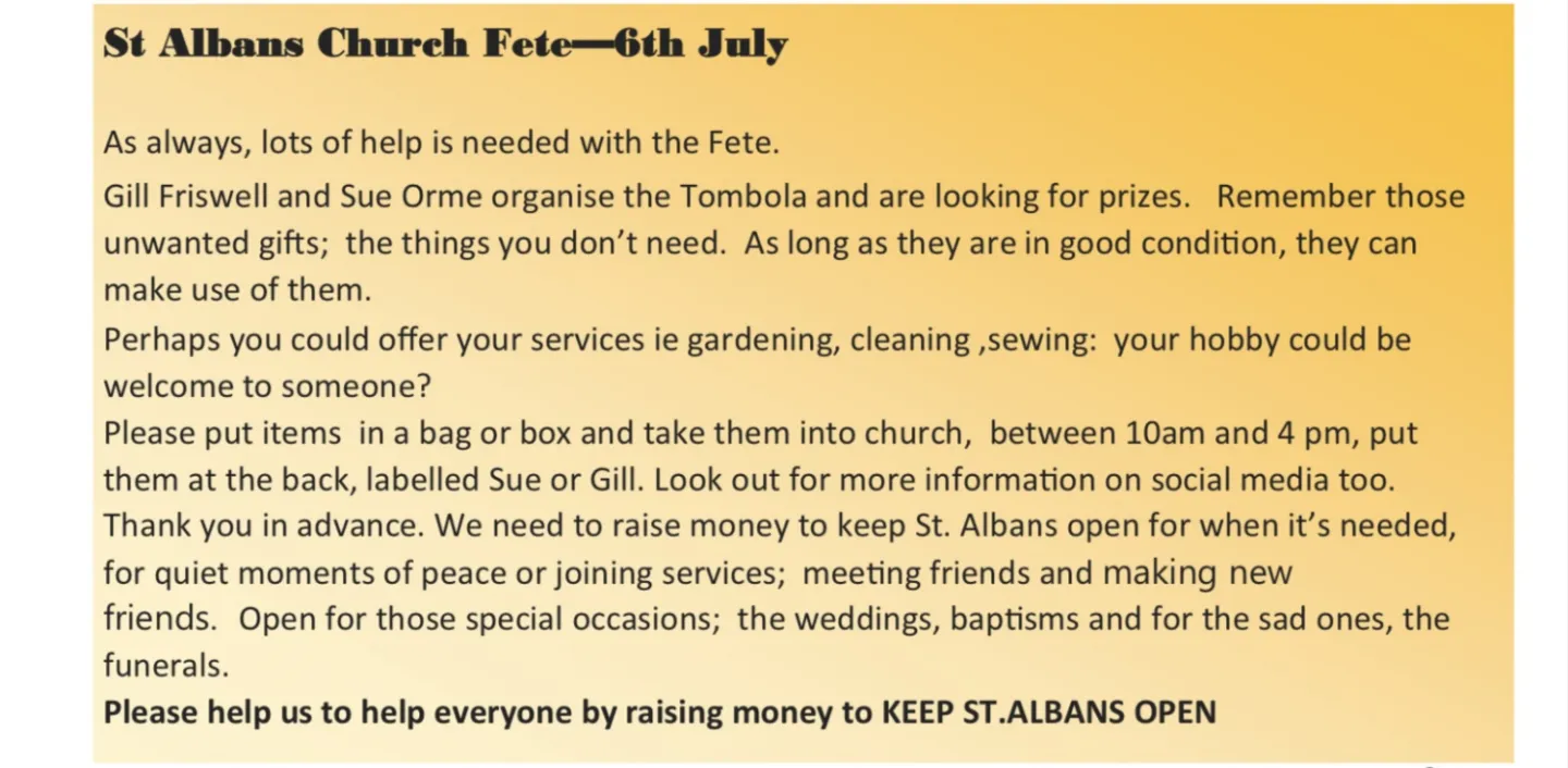 Can you Help Village Fete