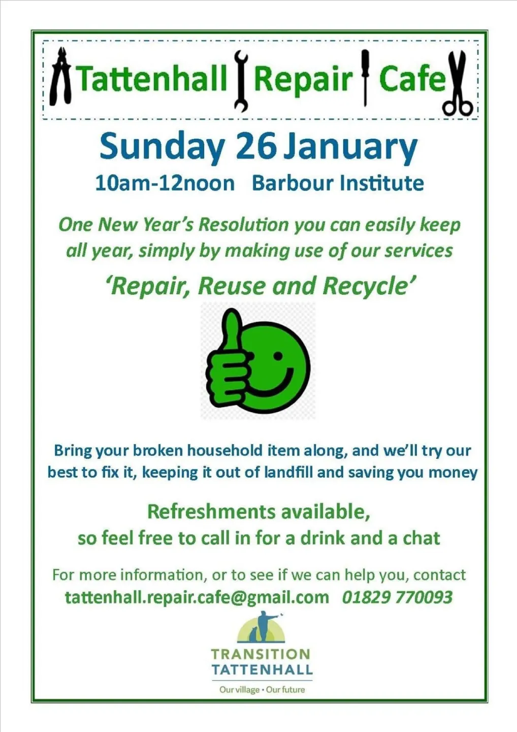 Repair Cafe 26 Jan