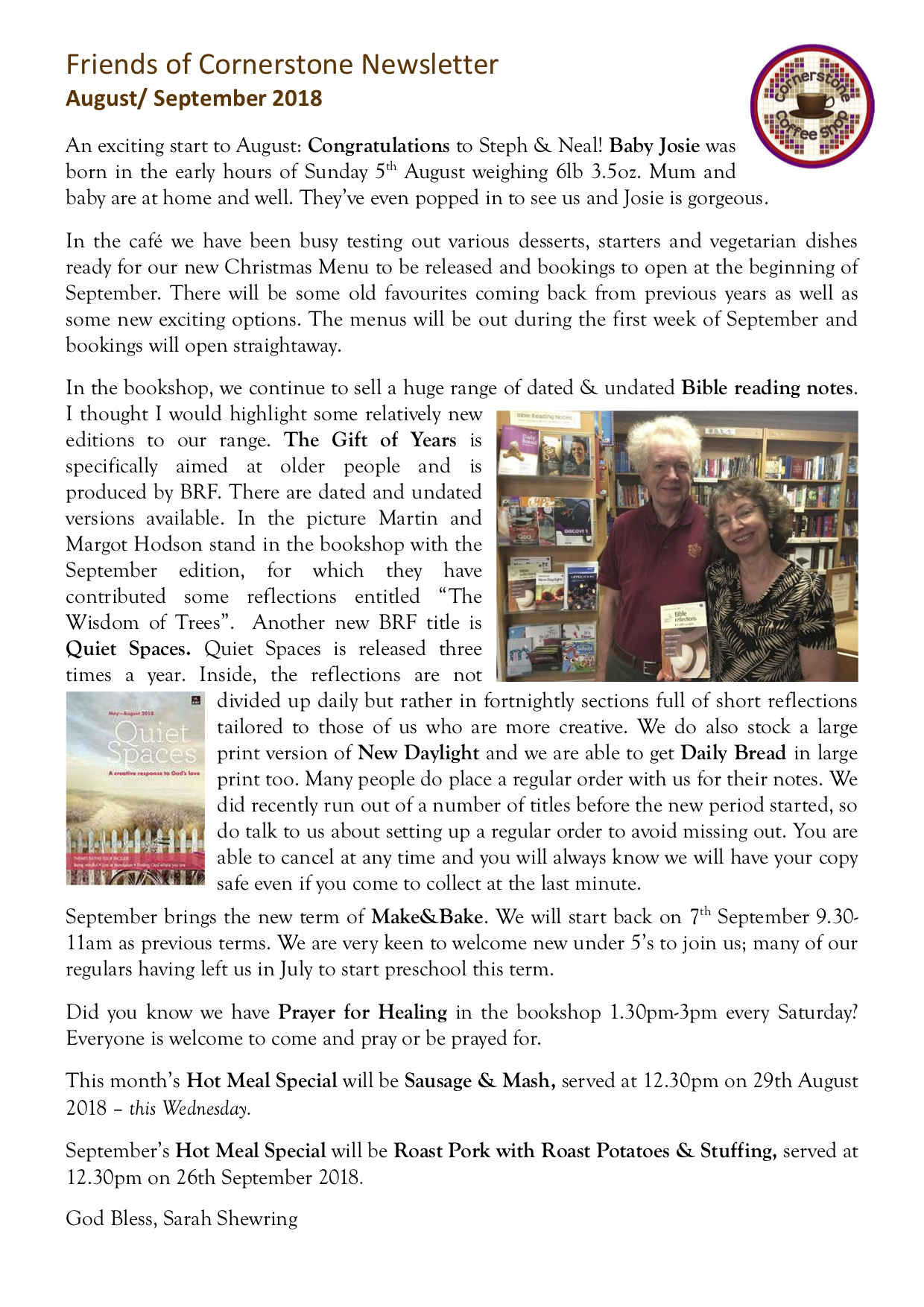Friends Newsletter August September 2018