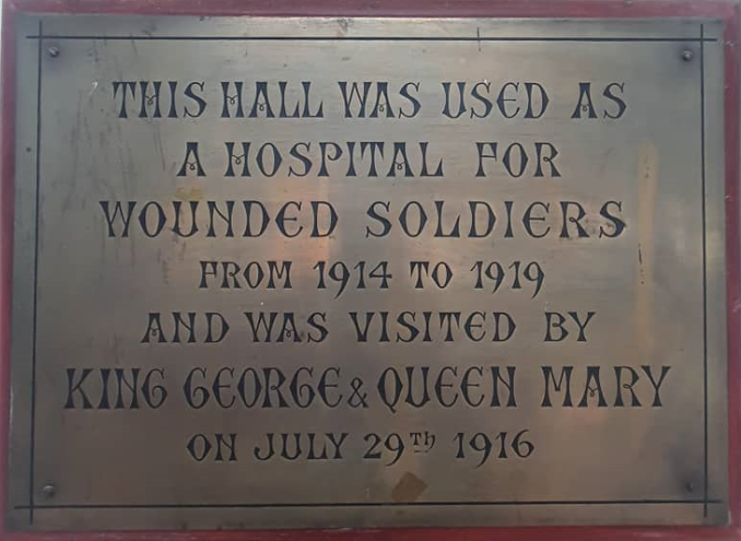 Main Hall &ndash; WW1 Plaque