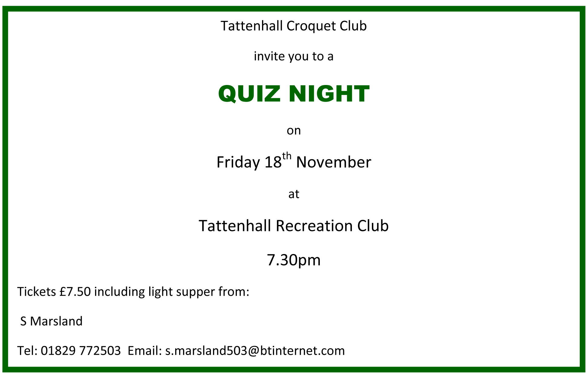 Quiz Night November