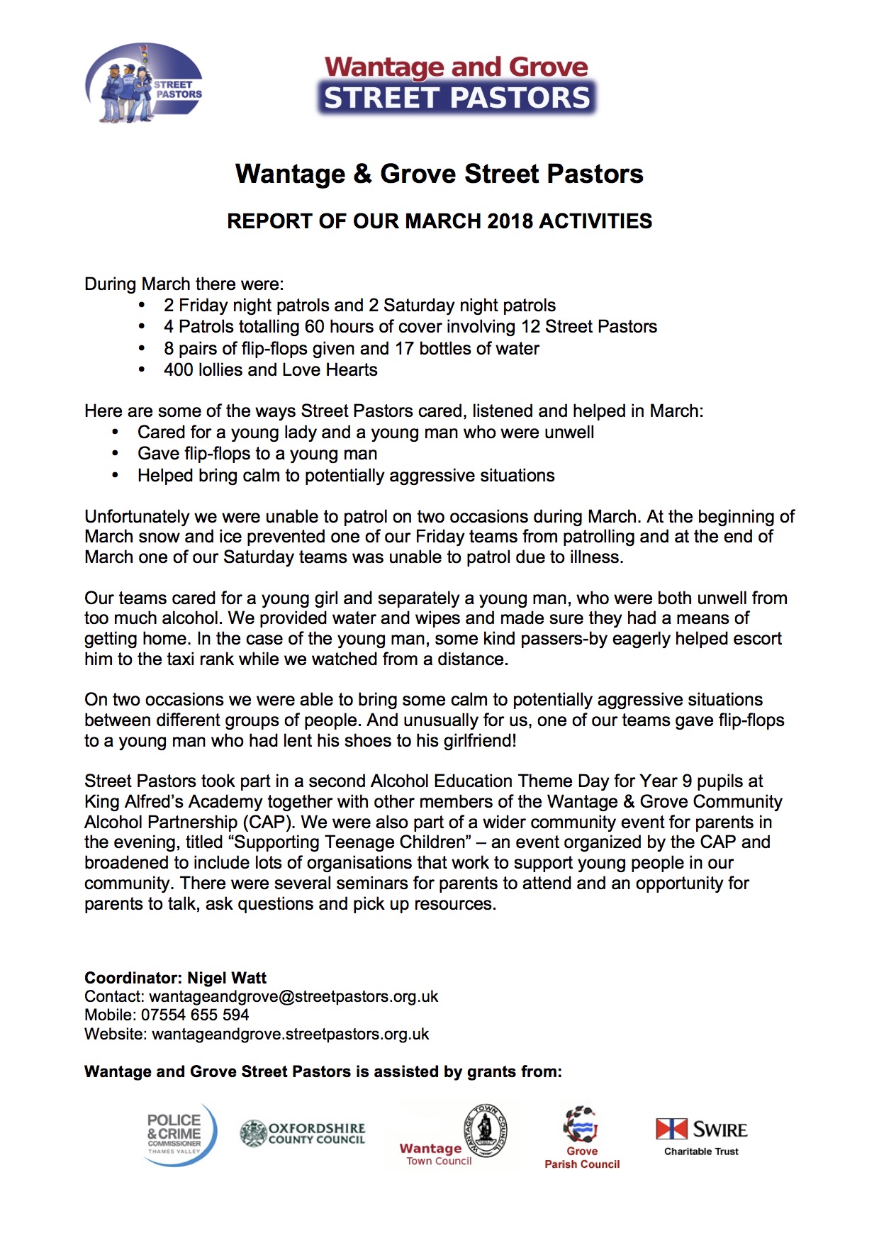 WGSP 03 2018 Report