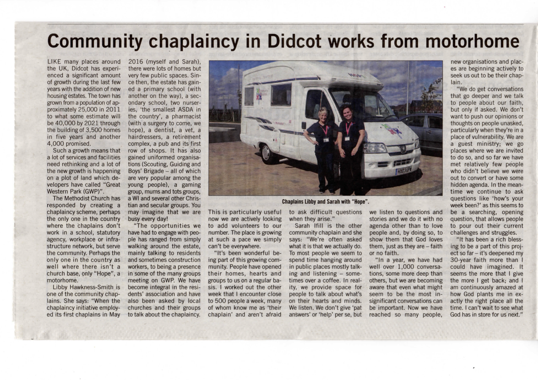 Chaplains &ndash; Methodist Recorder 2018 16 November