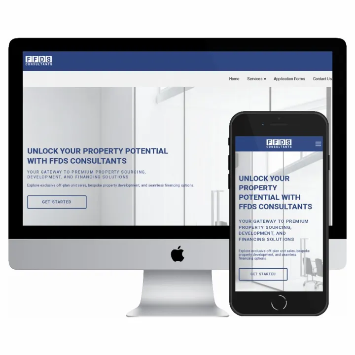Desktop and mobile screenshots of the FFDS website