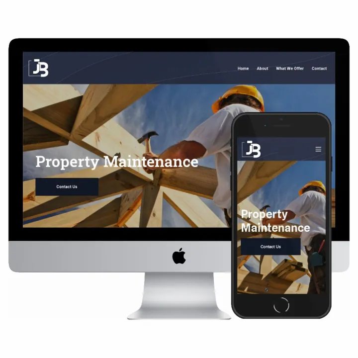 Desktop and mobile screenshots of the J Barker Joinery website