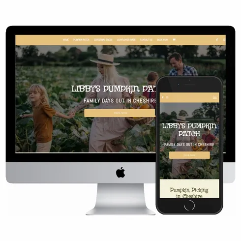 Desktop and mobile screenshots of the Libbys Pumpkin Patch website