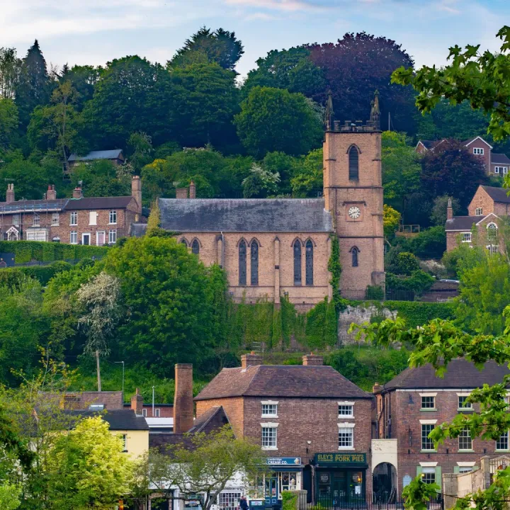 St Luke’s Church above the town of Ironbridge, Shropshire