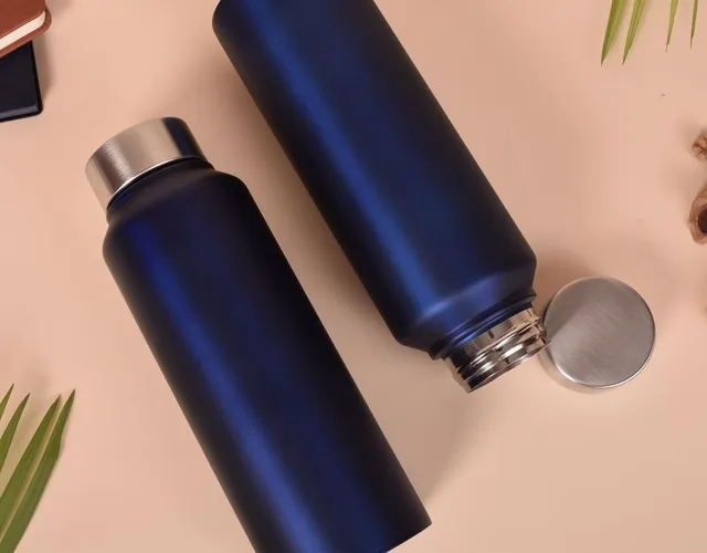 Navy insulated steel water bottles