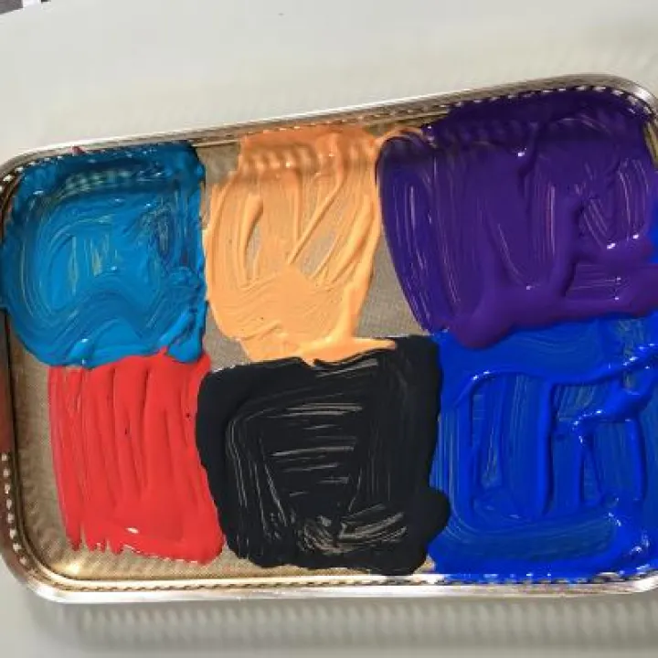 Tray of paint