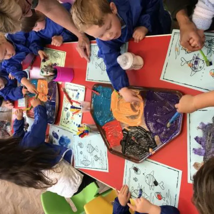 Children painting