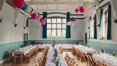 Wedding venue, long tables