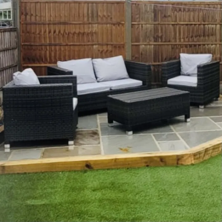 Rear garden seating area for relaxing