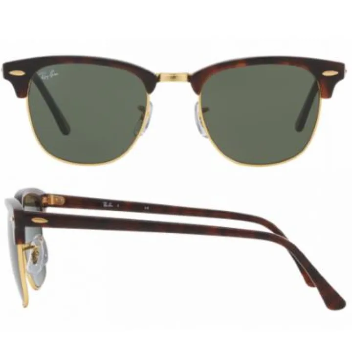 rb3016_W0366_shot2 Ray-Ban Clubmaster in Havana with Crystal Green Lenses