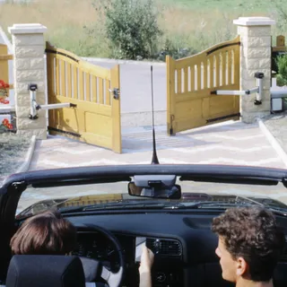 Car at automatic gates