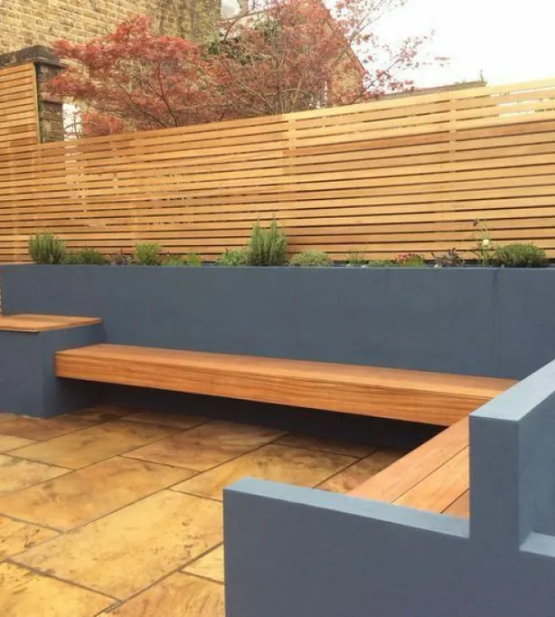 Decking with built-in planters