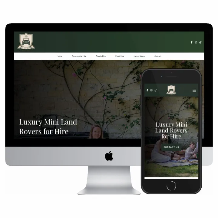 Desktop and mobile screenshots of the Mini Off Rovers website