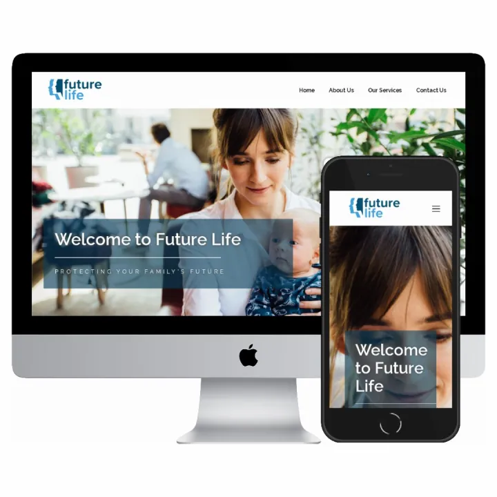 Desktop and mobile screenshots of the Future Life website