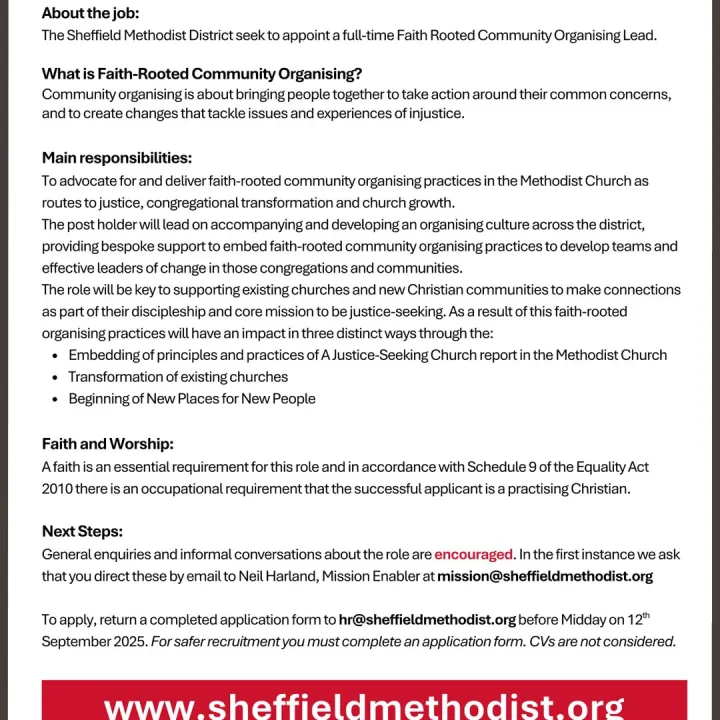 Faith Rooted Community Organiser