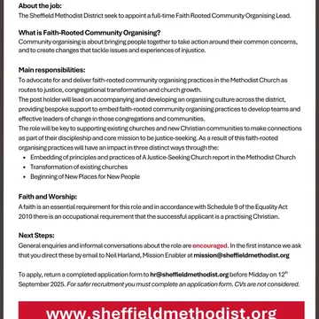 Faith Rooted Community Organiser