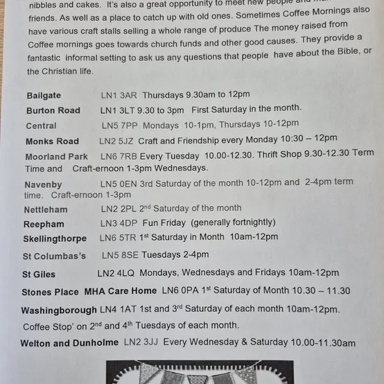 Lincoln Coffee Mornings