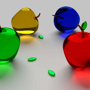 Apple, glass, fruit, transparent, wallpaper, 3d wa