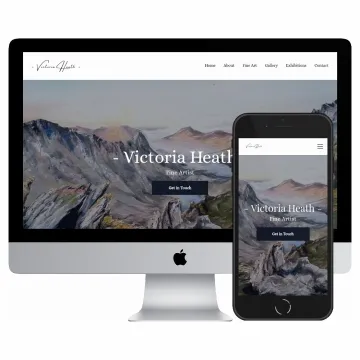 Desktop and mobile screenshots of the Victoria Heath Art website