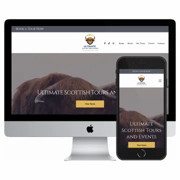 Desktop and mobile screenshots of the Ultimate Scottish Tours and Events website