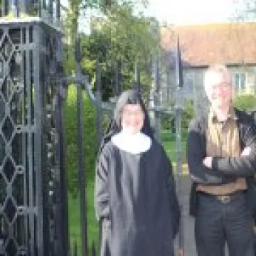 Rev Tony and Mother waiting to greet Anglican Walk