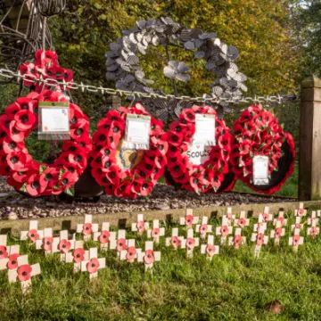 George front on wreaths etc