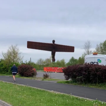 Revd John Kime at the Angel of the North