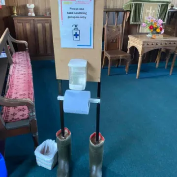 Ellington hand sanitizer station