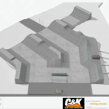 Skatepark design with 3D model