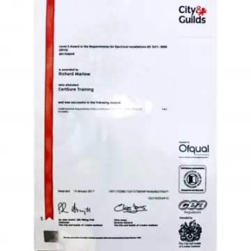 Level 3 Award In The Requirements For Electrical Installations BS7671  19 1 2017