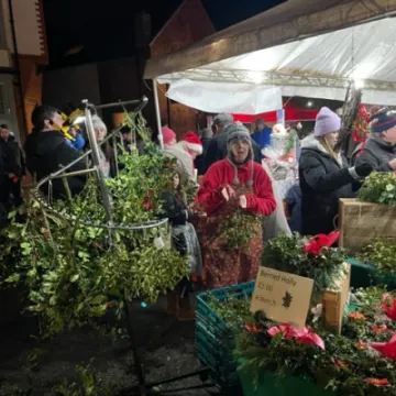 Jill Sweeney with her English Mistletoe Tarvin Christmas Market 2022