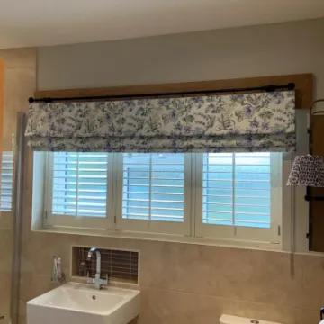 Bathroom blind blue