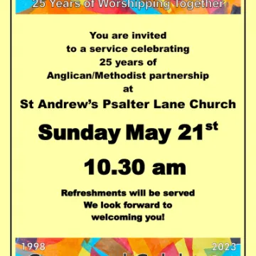 Record 52-25th Anniversary Celebration Service of Holy Communion and buffet lunch