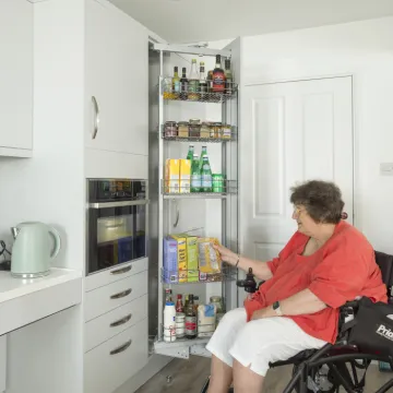 The Pull and Twist Larder Allows Easy Access to Dr