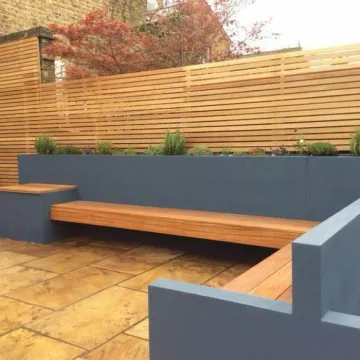 Decking with built-in planters