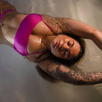 Floating in one of our pods