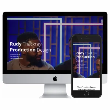 Desktop and mobile screenshots of the Rudi Thackray website